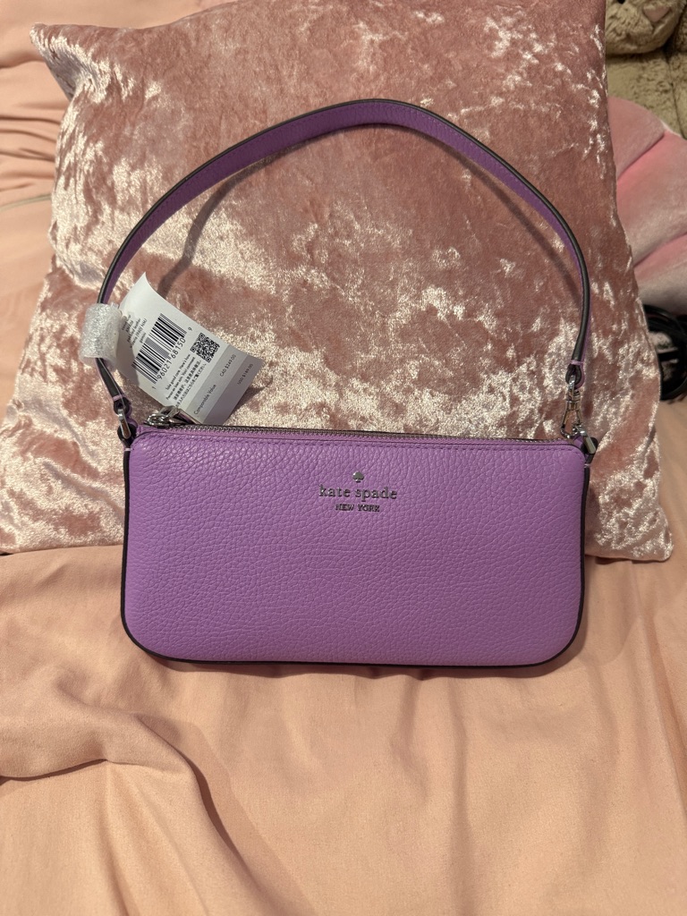 Kate Spade Lilac Pebbled Leather Gemini Convertible Wristlet/Shoulder Bag